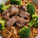 beef and broccoli lo mein