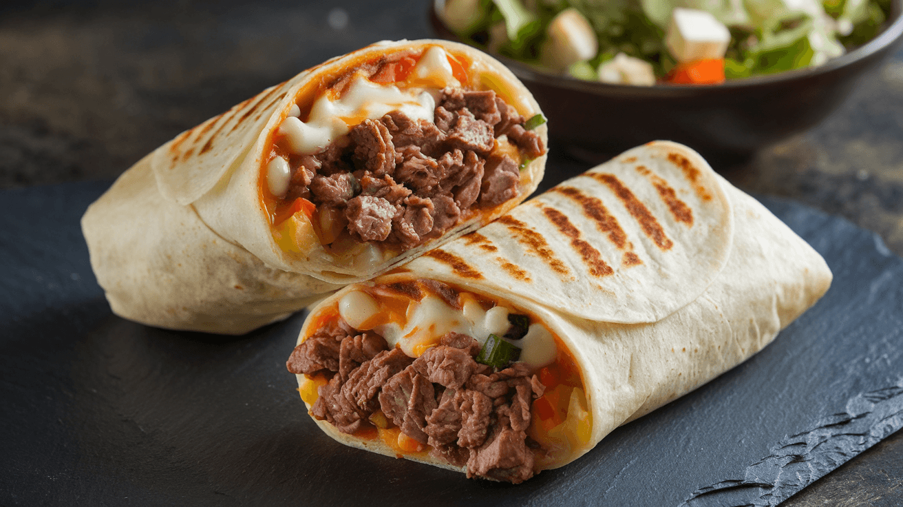nacho cheese beef wrap