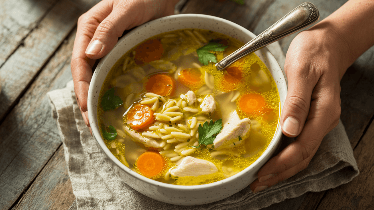 Lemon Chicken Orzo Soup
