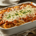 baked cream cheese spaghetti casserole