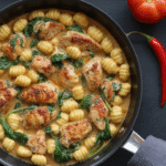 garlic chicken gnocchi skillet