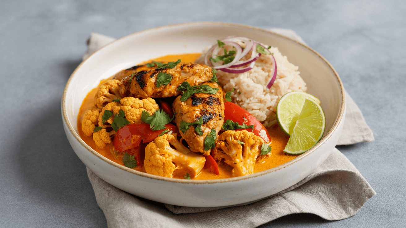 coconut chicken rice bowl