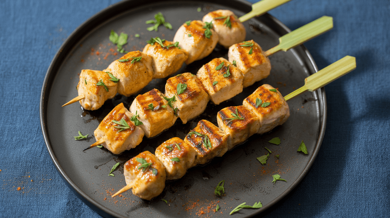 Garlic Parmesan Chicken Skewers
