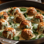 chicken ricotta meatballs with spinach