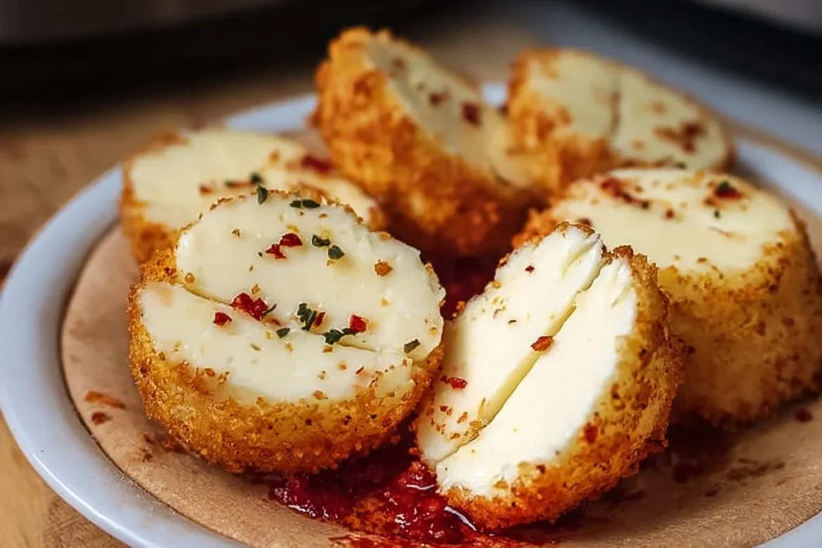 Crispy Air Fried Babybel Cheese ready to serve, golden and delicious