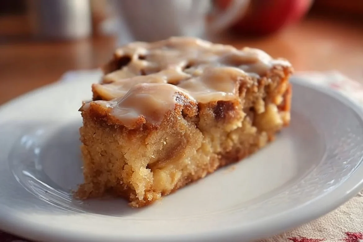 Homemade Apple Dapple Cake with apples and walnuts