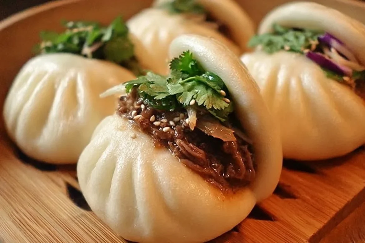 Delicious Beef Bao buns filled with savory beef filling and steamed to perfection.