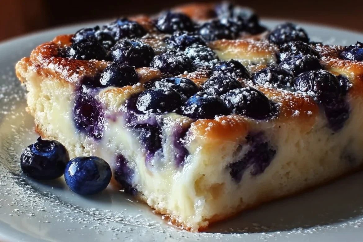 Delicious Blueberry Cottage Cheese Breakfast Bake served in a dish