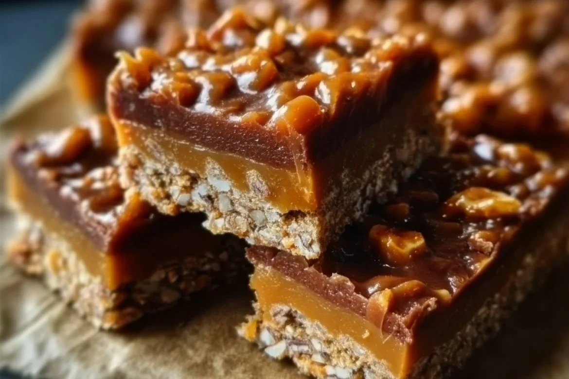 Delicious Butterfinger Caramel Crunch Bars with caramel and crunch texture