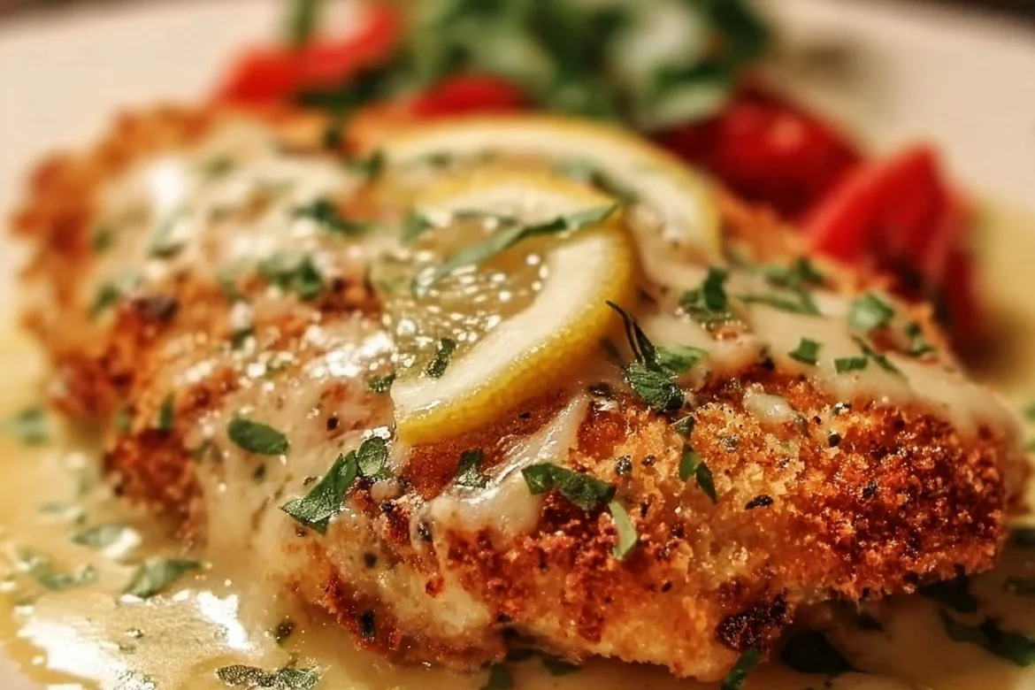 Delicious Cheesecake Factory Crusted Chicken Romano recipe served with sides