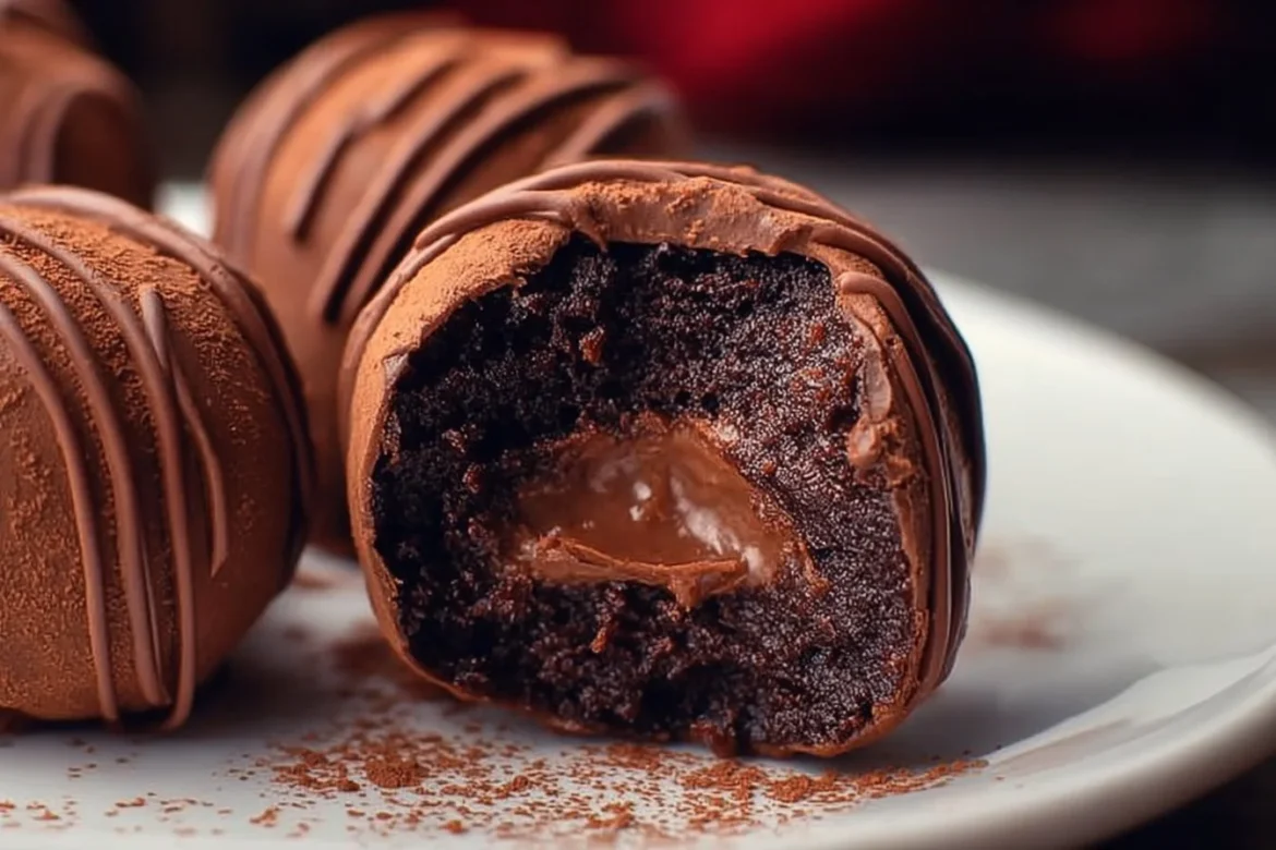 Delicious Chocolate Lava Cake Truffles with molten chocolate centers