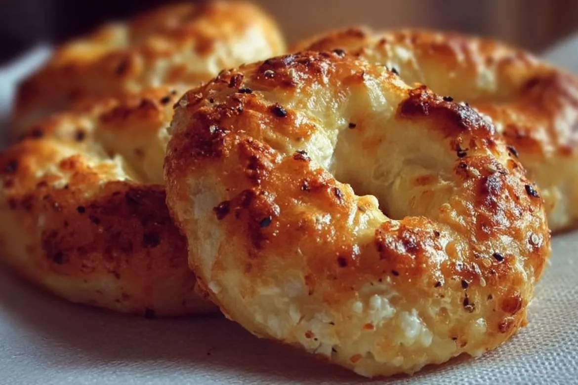 Freshly baked cottage cheese bagels ready to enjoy.