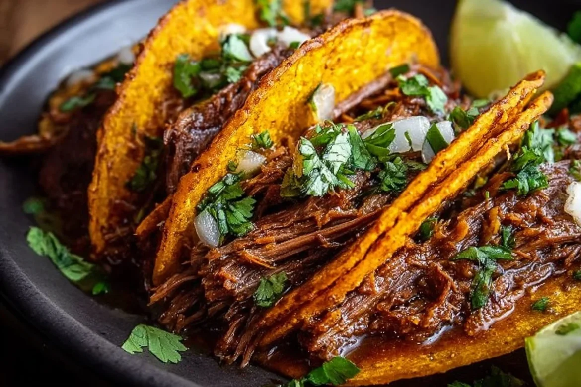 Delicious Crock Pot Birria Tacos with tender beef and rich flavors