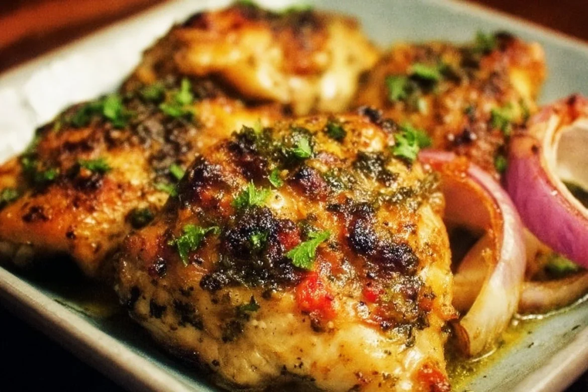 Delicious Cuban Mojo Chicken marinated in citrus and garlic seasonings