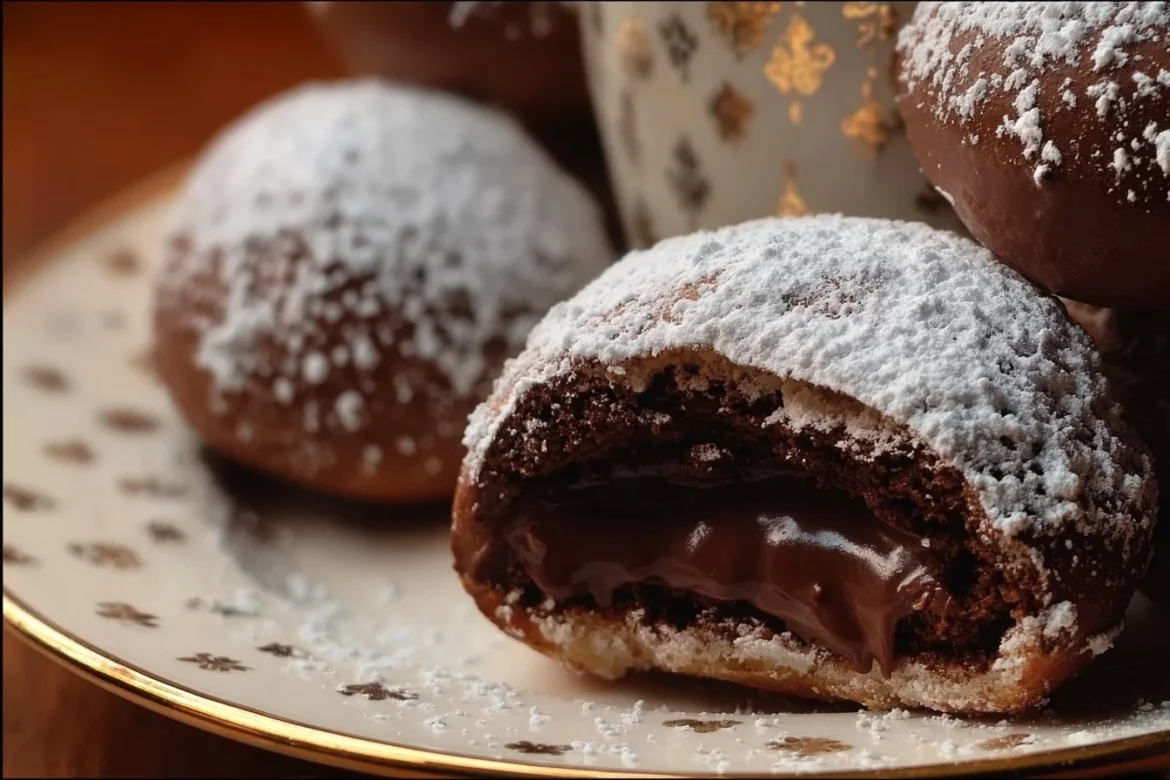 Decadent chocolate maritozzi - soft Italian sweet buns filled with rich chocolate.