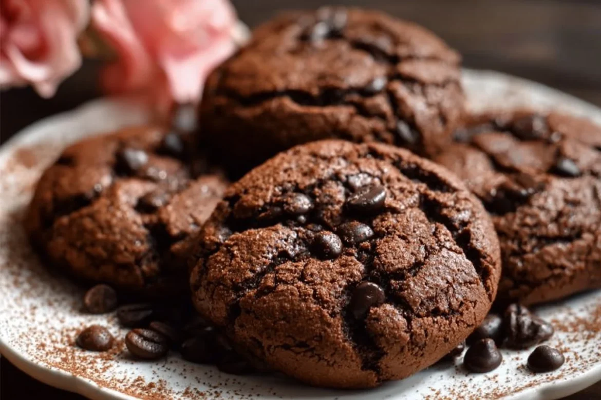 Delicious espresso fudge cookies with chocolate chunks and a coffee flavor.