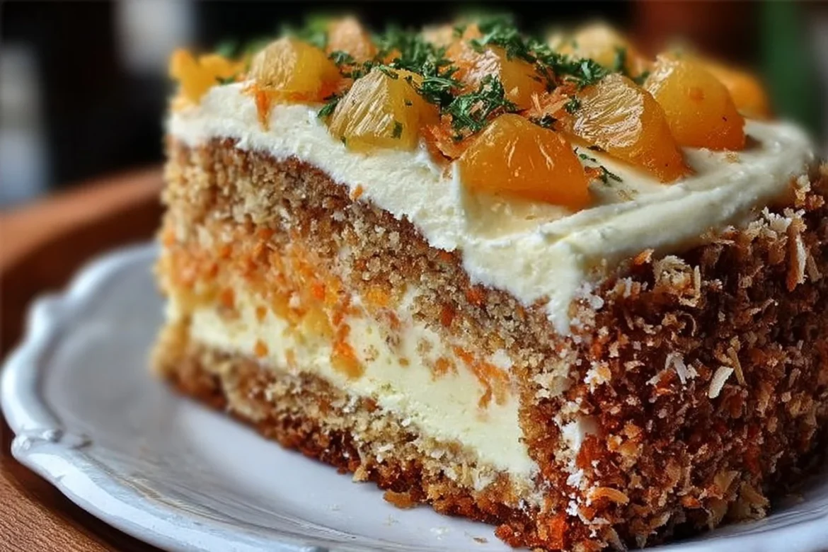 Delicious Hawaiian Carrot Pineapple Cake with tropical flavors