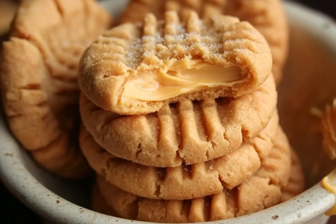 A plate of homemade copycat nutter butters with creamy peanut butter filling