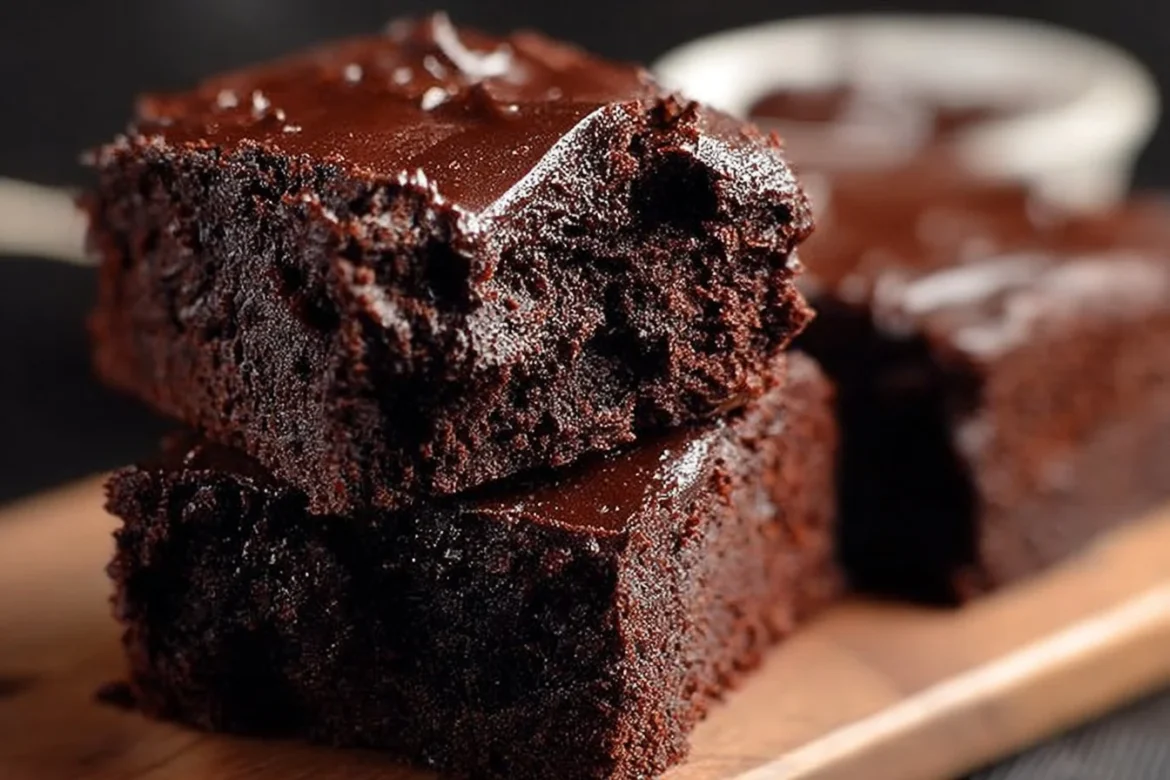 Delicious homemade cottage cheese brownies on a plate