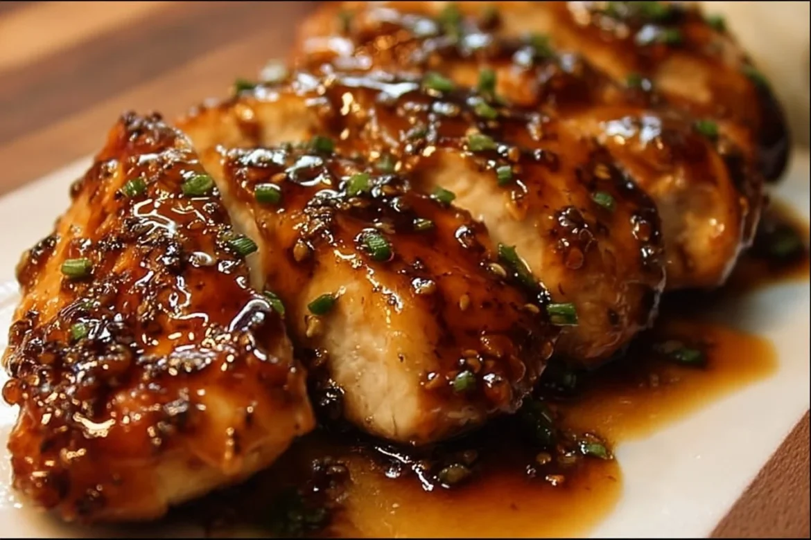 Honey Garlic Chicken Breasts recipe with sweet and savory glaze