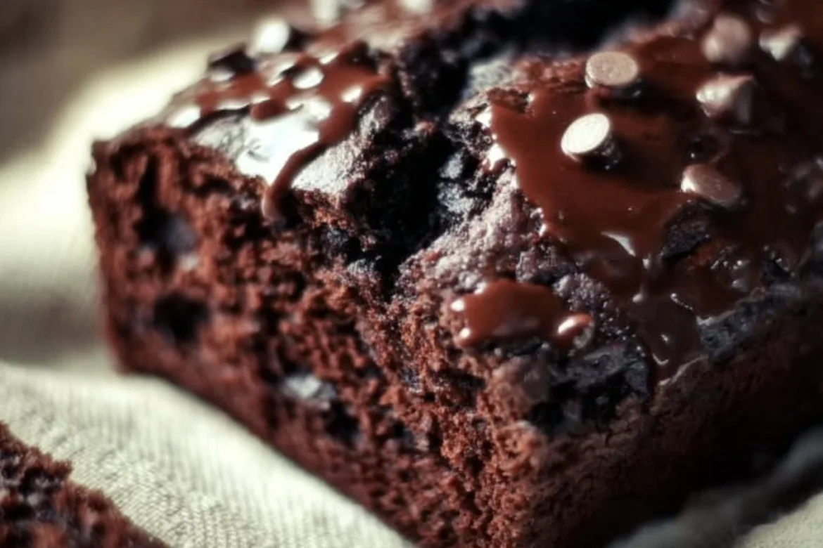 Delicious hot fudge brownie bread topped with rich fudge sauce.
