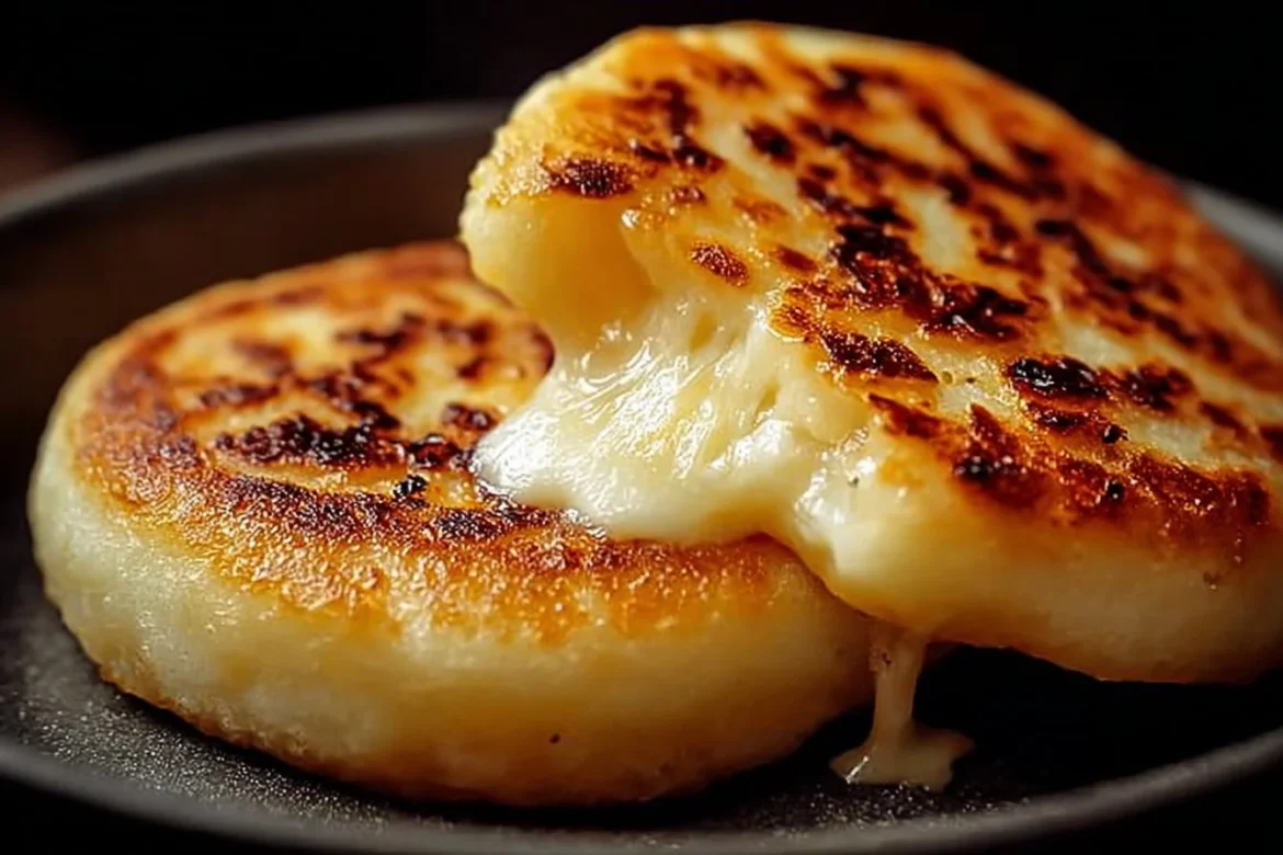 Irresistibly cheesy arepas stuffed with delicious cheese.
