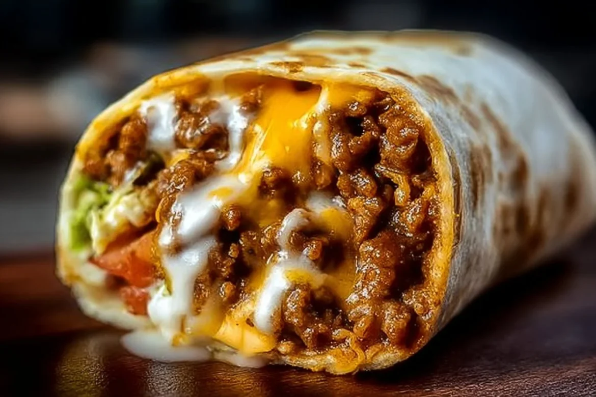 Taco Bell Beefy Melt Burrito loaded with beef, cheese, and savory ingredients