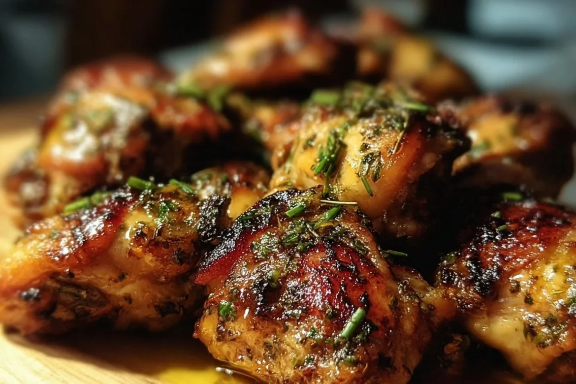 Delicious Mojo Chicken Thighs marinated with citrus and garlic.