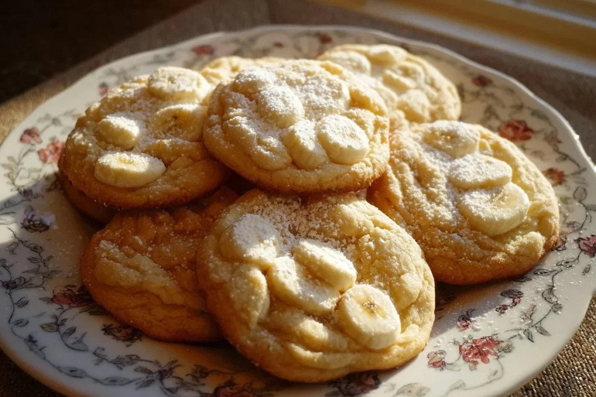 Delicious Southern banana pudding cookies on a plate