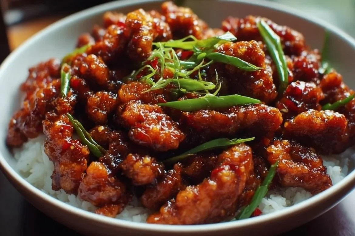 Spicy Dragon Chicken dish with vibrant colors and bold flavors