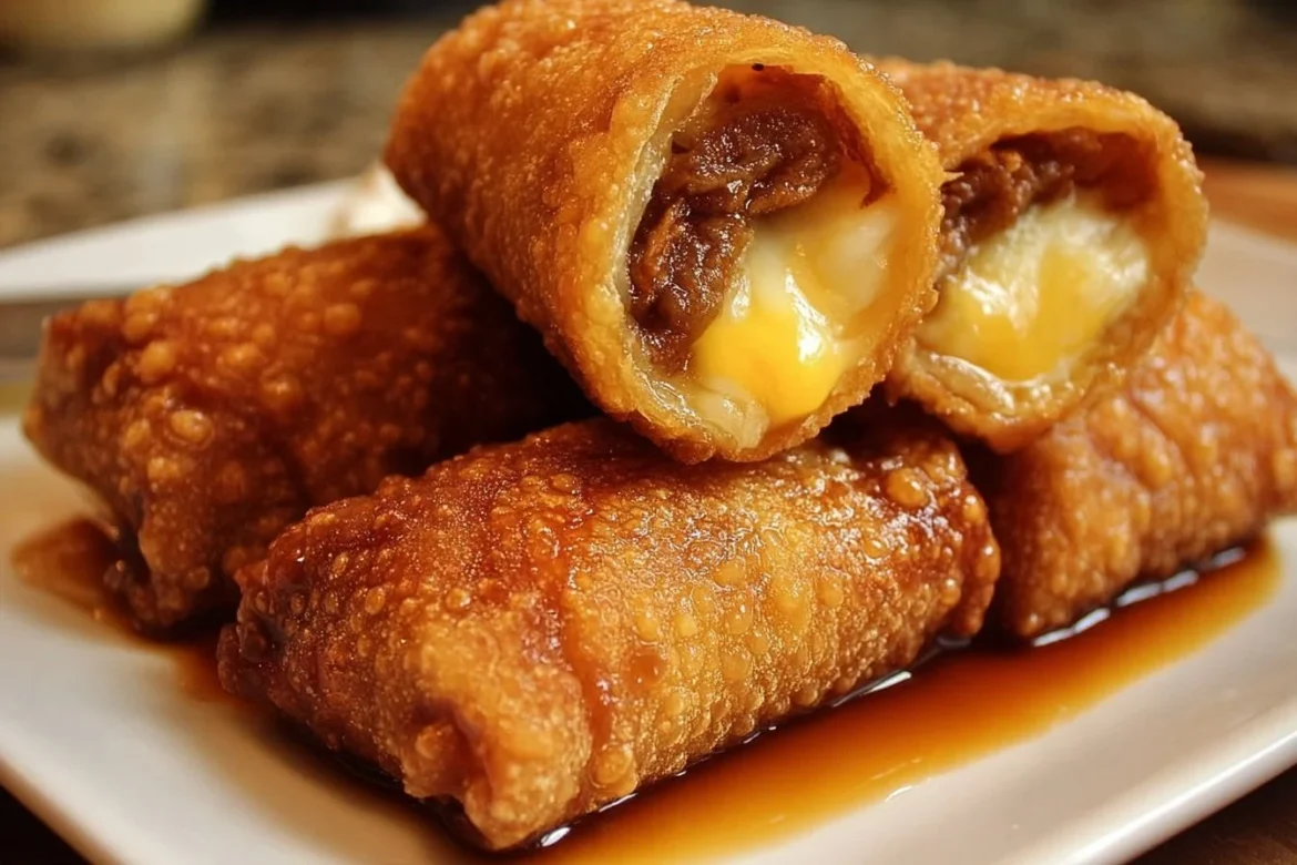 Texas Twinkies egg rolls served with honey for a delectable treat