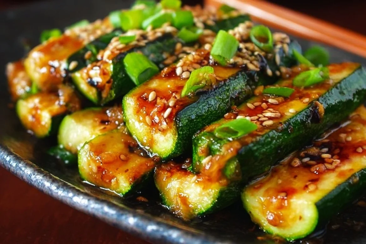 Delicious Hibachi Zucchini served in a bowl with chopsticks
