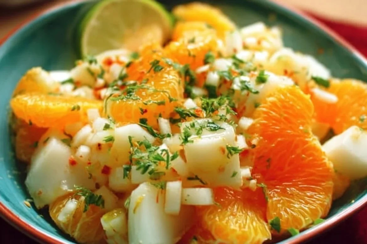 Delicious Jicama and Citrus Salad with vibrant colors and fresh ingredients
