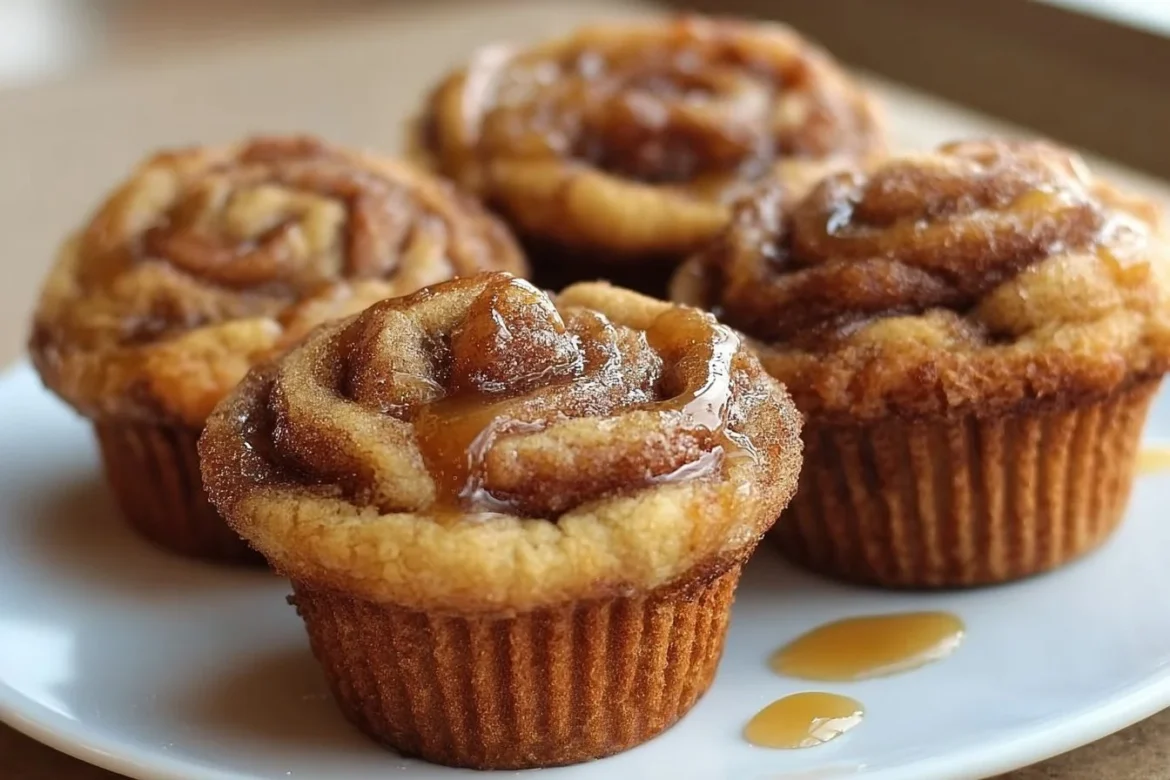 Apple butter swirl muffins fresh out of the oven, perfect for breakfast.