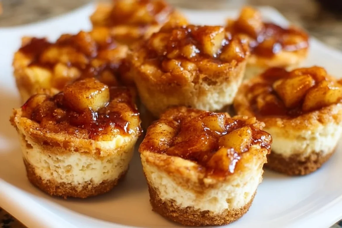 Delicious Apple Pie Cheesecake Bites with a golden crust and creamy filling