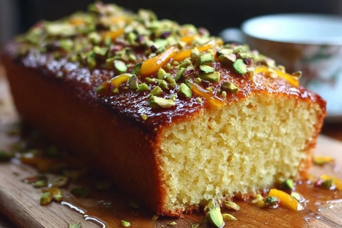 Cardamom Orange Pistachio Tea Cake - a deliciously spiced and nutty dessert