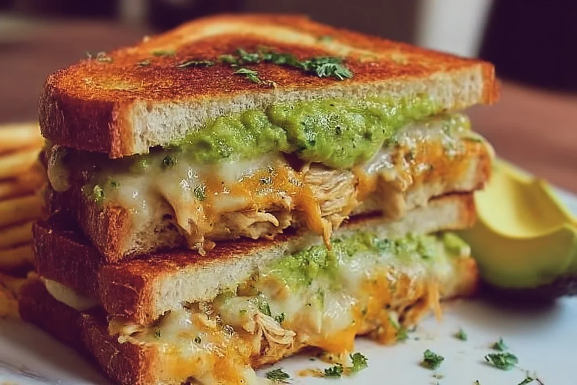 Delicious Chicken Avocado Melt Sandwich with fresh ingredients