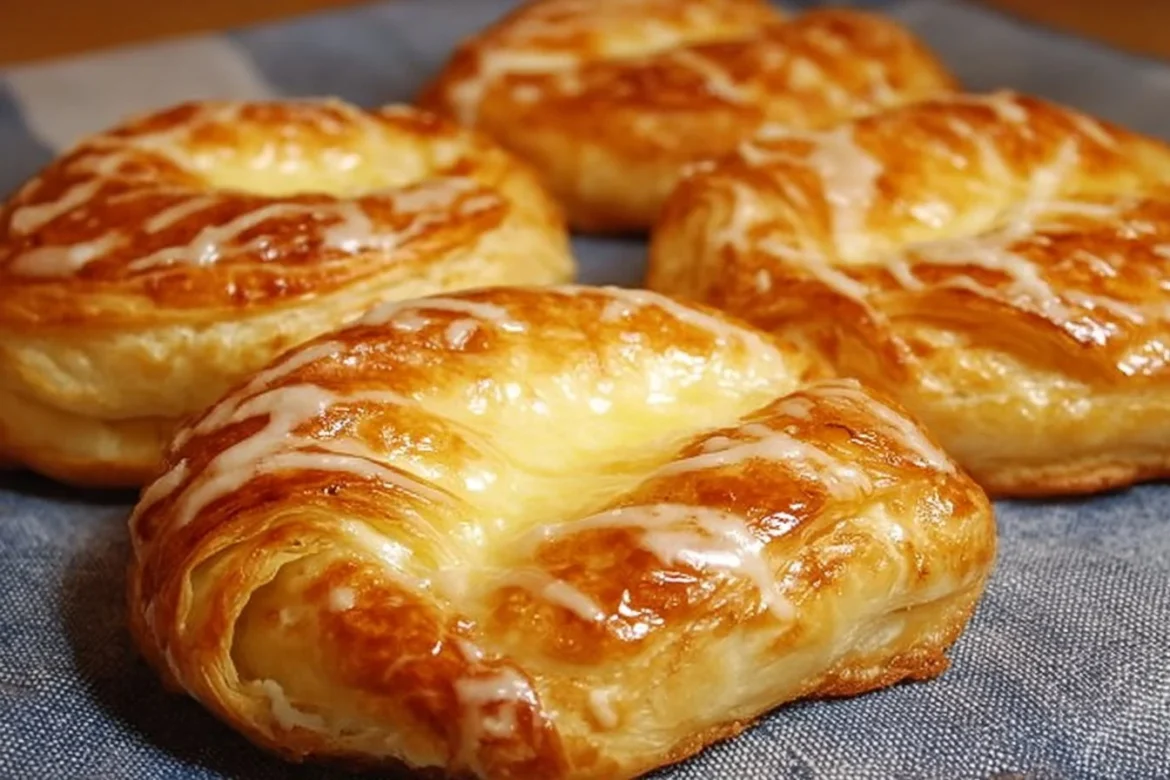 Deliciously baked Crescent Cheese Danishes with golden flaky pastry and creamy filling
