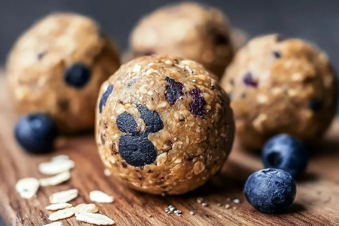 Healthy blueberry muffin protein balls for a nutritious snack