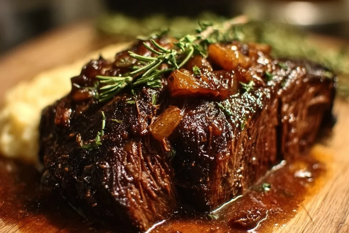 Honey Balsamic Chuck Roast cooked to perfection with rich flavors and savory glaze.