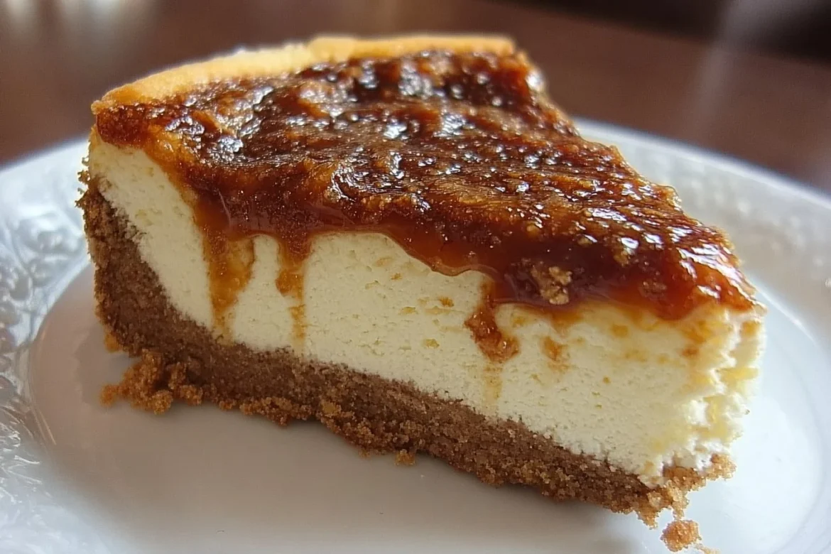 Delicious Honey Bun Cheesecake topped with cinnamon and cream frosting