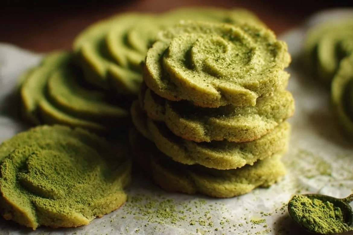 Irresistible matcha butter cookies with a green tea flavor and buttery texture