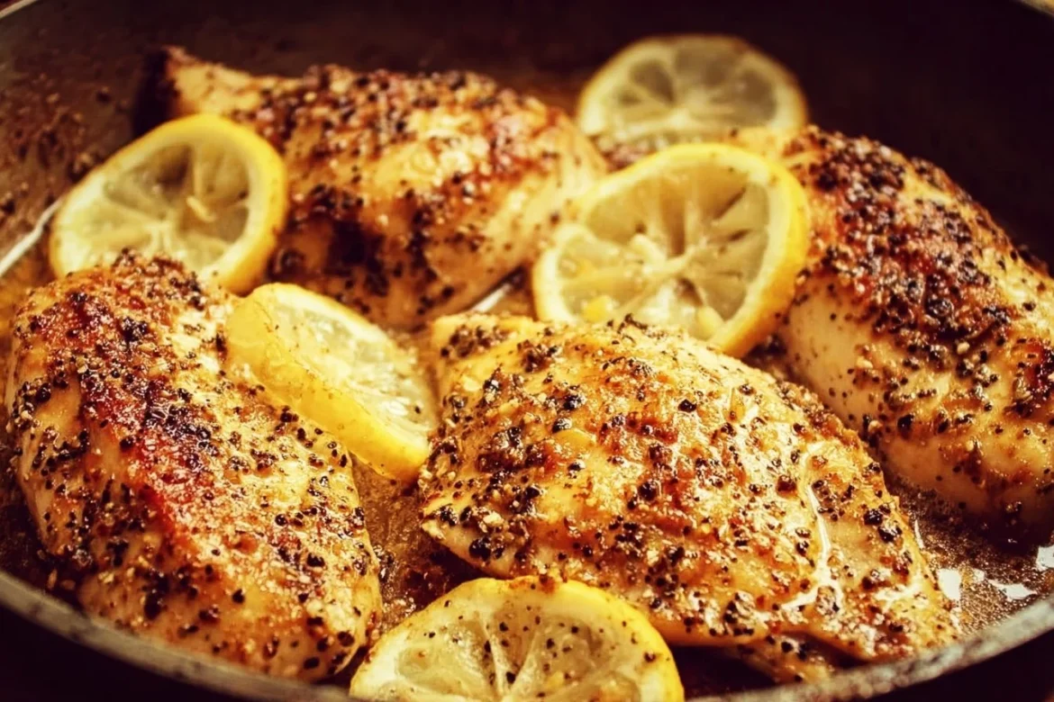 Delicious Lemon Pepper Chicken cooked to perfection with zesty seasoning.