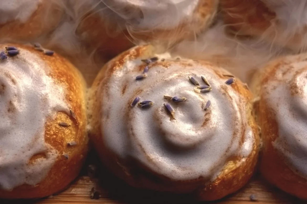 Delicious homemade London Fog Rolls with a cozy tea flavor