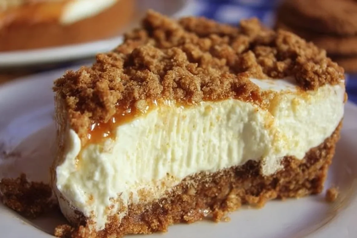 Delicious Oatmeal Creme Pie Cheesecake topped with cream and cookies