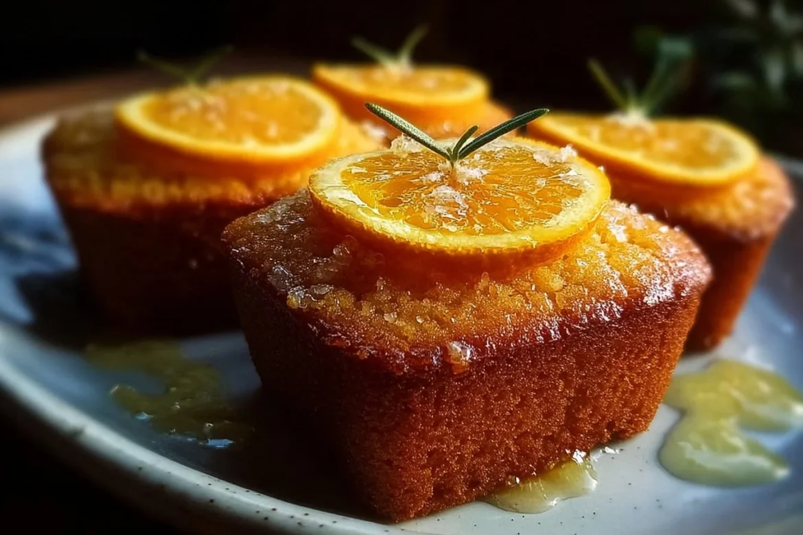 Delicious slice of Orange Ginger Honey Cake with citrus and ginger elements.