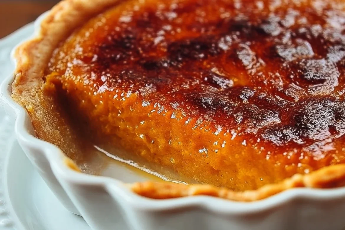 Pumpkin Pie Brulee topped with Bourbon Vanilla creme brulee caramelized crust