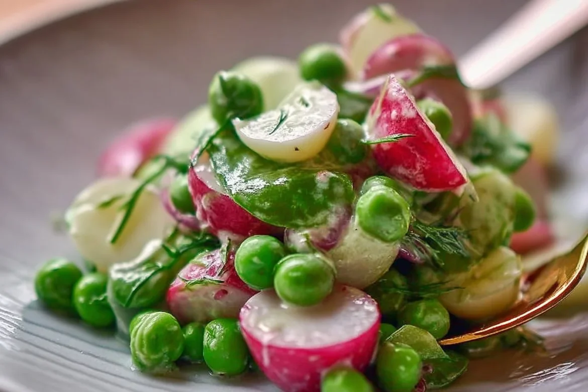 Fresh Radish Pea Salad with vibrant colors and healthy ingredients