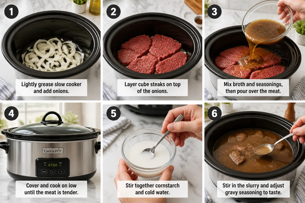 cube steak crock pot recipe