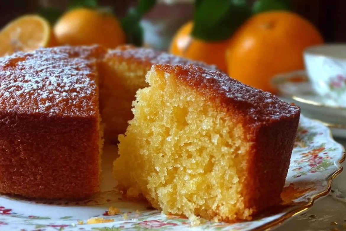 Sicilian Whole Orange Cake made with whole oranges for rich flavor